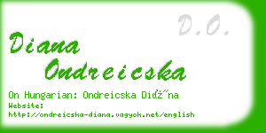 diana ondreicska business card